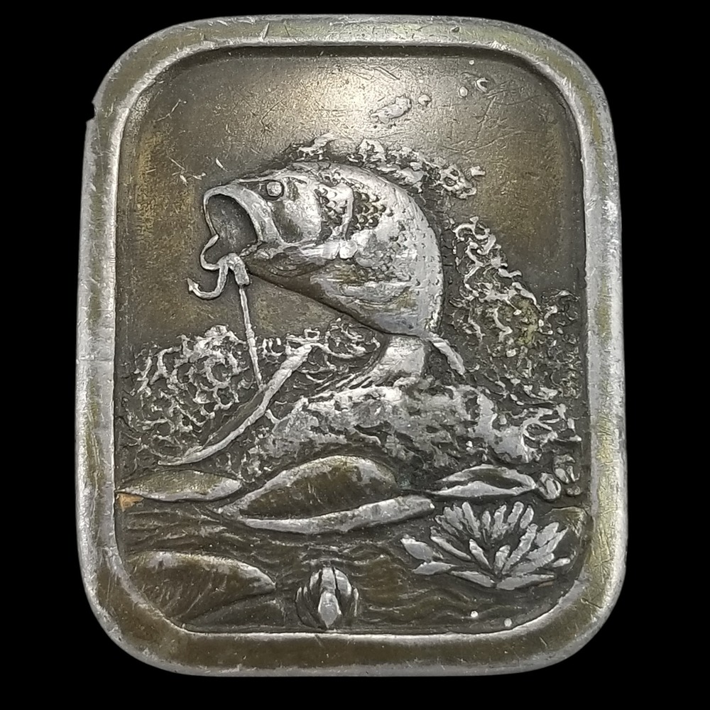 Vintage Indiana‎ Metal Craft Bass Fishing Belt Buckle 1976 USA Made Collectible